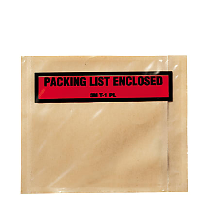 3M™ Top View Packing List Enclosed Envelopes, Orange,