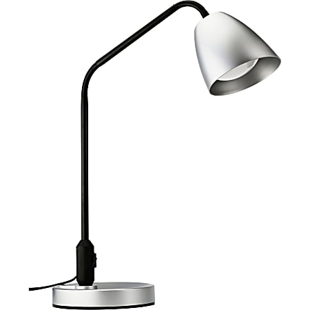 Lorell 7-watt LED Desk Lamp, 20.9"H x 6.9"W, 7 W LED Bulb, Desk Mountable, Silver, for Home, Office, School