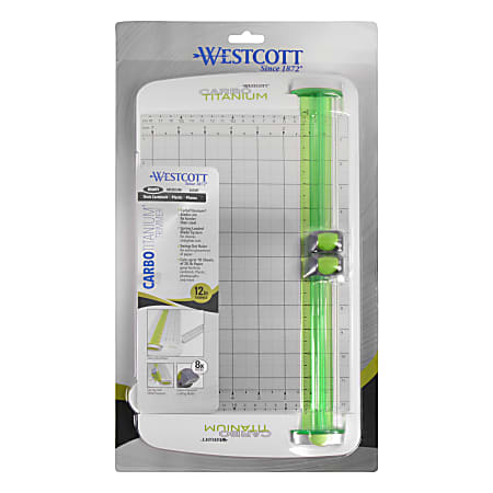 Westcott CarboTitanium Personal Paper Trimmer 12 WhiteGreen - Office Depot