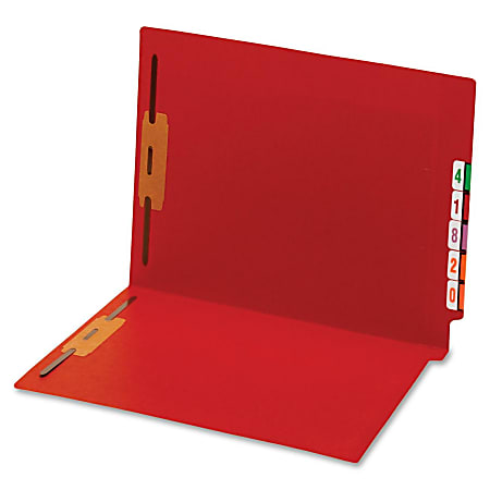 Globe-Weis Shelf-Master Letter Classification Folder - 8 1/2" x 11" - 3/4" Expansion - 2 Fastener(s) - 2" for Folder - 11 pt. - 2 Plys - Red - Heavyweight, Reinforced, Embossed - 0% Recycled - 50 / Box