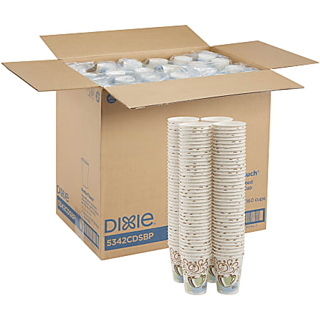Dixie PerfecTouch 12 oz Insulated Paper Hot Coffee Cups by GP Pro - 12 fl oz - Assorted - Paper - Coffee, Hot Drink - 160/Pack - 6 / Carton