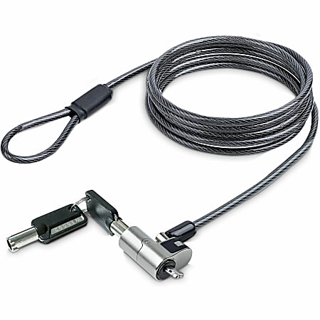 StarTech.com Nano Laptop Cable Lock 6ft, Anti-Theft Keyed Lock, Security Cable Locks Nano Slot Notebooks, Steel Cable Lock  - NANOKLAPTOPLOCK