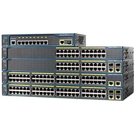 Cisco Catalyst 2960-48PST-L Ethernet Switch - 50 Ports - Manageable - 10/100/1000Base-T, 10/100Base-TX - 2 Layer Supported - 2 SFP Slots - PoE Ports - 1U High - Rack-mountable