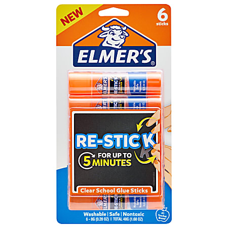 Elmers® Restick Glue Sticks, Pack Of 6