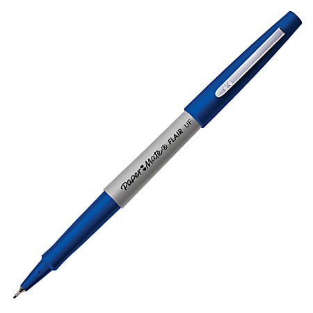 Paper Mate® Flair® Porous-Point Pen, Ultra Fine Point, Blue Barrel, Blue Ink