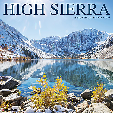 2026 Willow Creek Press Scenic Monthly Wall Calendar, 12" x 12", High Sierra, January To December, 55830