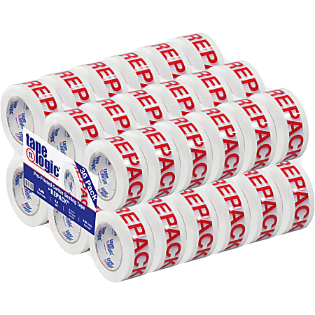 Tape Logic® Pre-Printed Carton Sealing Tape, "Repack", 2" x 110 Yd., Red/White, Case Of 36