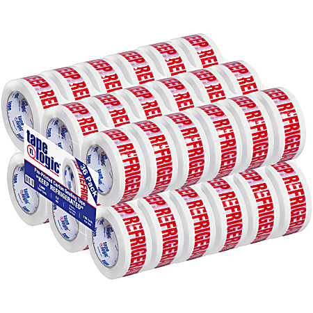 Tape Logic® Pre-Printed Carton Sealing Tape, "Keep Refrigerated", 2" x 110 Yd., Red/White, Case Of 36