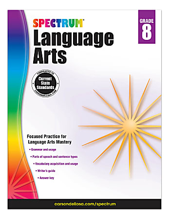 Carson Dellosa Spectrum Language Arts Workbook Grade 8 - Office Depot