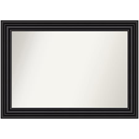 Amanti Art Non-Beveled Rectangle Framed Bathroom Wall Mirror, 30” x 42”, Colonial Black