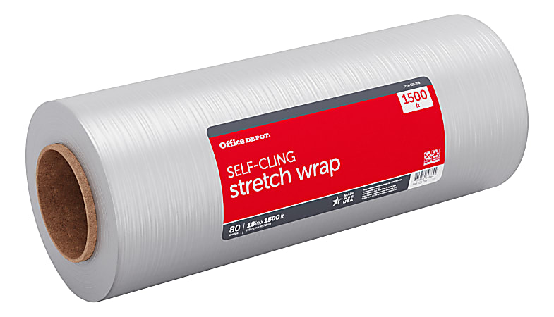 Office Depot&reg; Brand Stretch Wrap Film, 18" x 1500' Roll, Clear