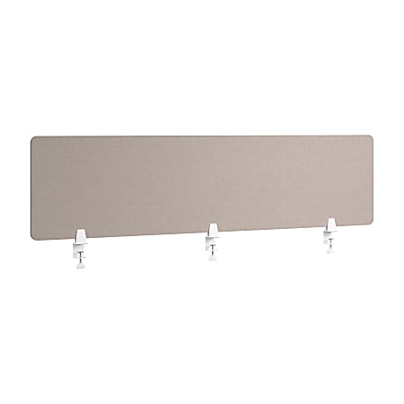 WorkPro® Motiva Desktop Privacy Screen, 18”H x 70”W x 2”D, Warm Beige, Installation Included