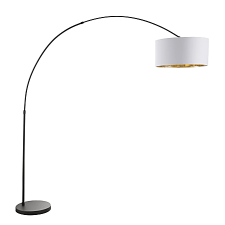 Lumisource Salon Contemporary Floor Lamp, Black/White/Gold