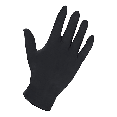 Genuine Joe Disposable Powdered Ultra Latex Industrial Gloves, Medium, 8 Mil, Black, Box Of 100