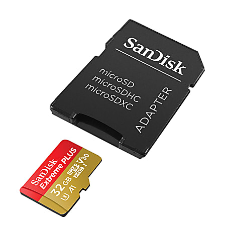 SanDisk Extreme PLUS microSDHC UHS I card 32GB - Office Depot
