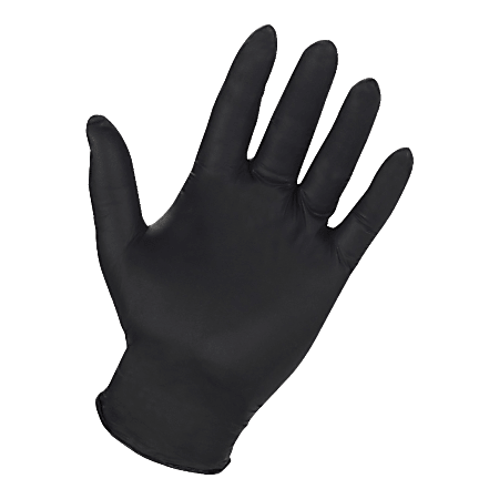 Genuine Joe Titan Disposable Powder-Free Nitrile Industrial Gloves, Small, 6 Mil, Black, Box Of 100