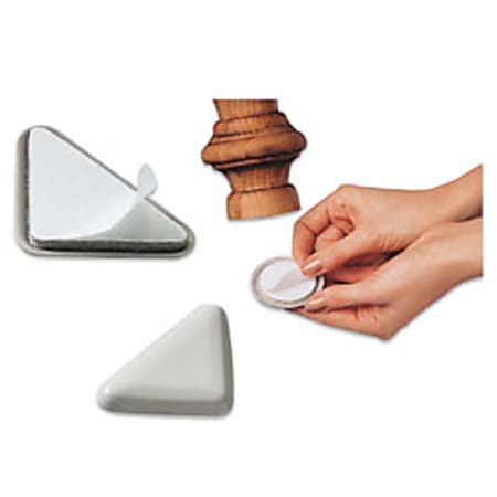 Mighty Movers® Furniture Sliders, 2" x 2" x 2 1/2" Triangle For Square Legs, Beige, Pack Of 4
