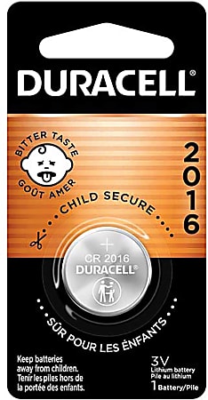 Duracell CR2016 3V Lithium Battery, 2 Count Pack, Bitter Coating