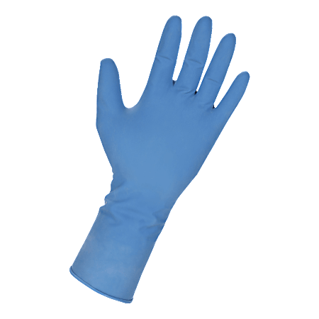 Genuine Joe Heavy-Duty Disposable Powdered Industrial Latex Gloves, Medium, 14 Mil, Dark Blue, Box Of 50