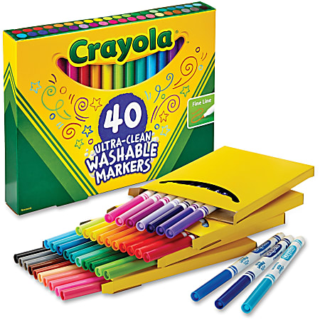 Crayola Washable Window Markers Conical Tip Assorted Colors Box Of 8 -  Office Depot