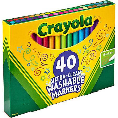 Crayola Ultra Clean Washable Markers (40 Count), Coloring Markers for Kids,  Art Supplies, Holiday Gifts for Kids, Stocking Stuffers, 3+