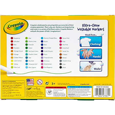 Crayola Ultra Clean Washable Markers (40 Count), Coloring Markers for Kids,  Markers for Back to School, School Supplies for Kids, Nontoxic, 3+, Free  PDF Download - Learn Bright