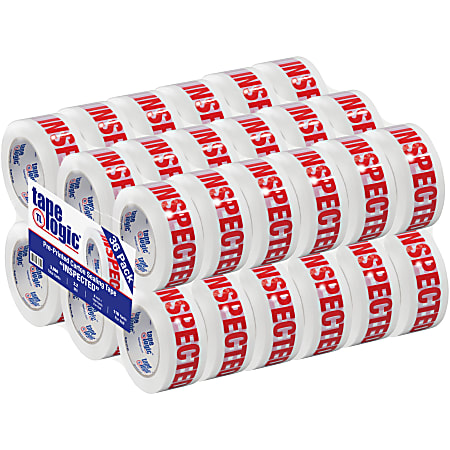Tape Logic® Pre-Printed Carton Sealing Tape, "Inspected", 2" x 110 Yd., Red/White, Case Of 36