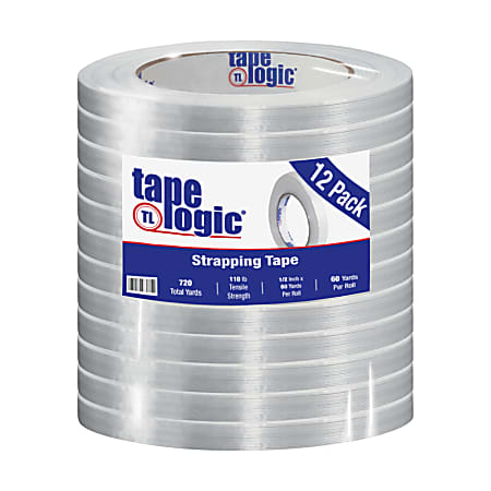 Tape Logic® 1300 Strapping Tape, 1/2" x 60 Yd., Clear, Case Of 12