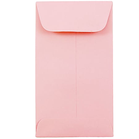 JAM Paper® Coin Envelopes, #6, Gummed Seal, Baby Pink, Pack Of 50 Envelopes