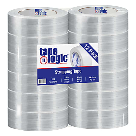 Tape Logic® 1300 Strapping Tape, 2" x 60 Yd., Clear, Case Of 12