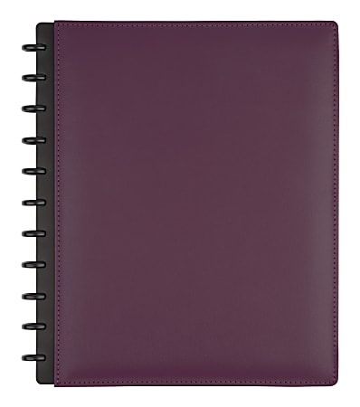 TUL® Custom Note-Taking System Discbound Notebook With Leather Cover, Letter Size, Narrow Ruled, 60 Sheets, Purple