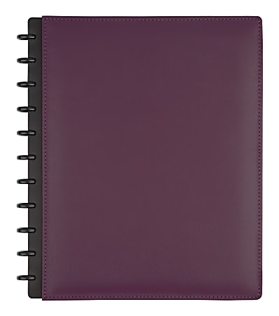 TUL® Custom Note-Taking System Discbound Notebook With Leather Cover, Letter Size, Narrow Ruled, 60 Sheets, Purple