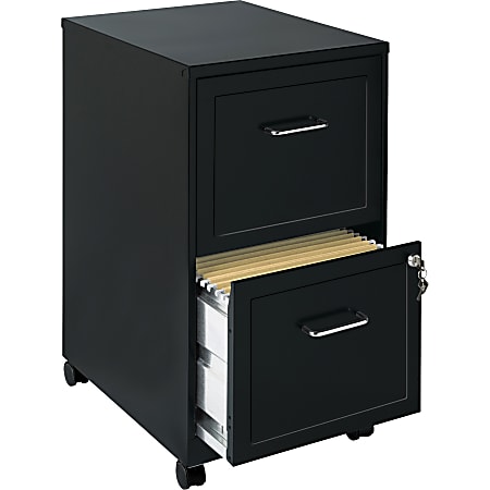Lorell® SOHO 18"D Vertical 2-Drawer Mobile File Cabinet, Black
