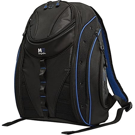 Mobile Edge Express MEBPE32 Carrying Case (Backpack) for 16" to 17" MacBook, Book - Black, Royal Blue - Ballistic Nylon Body - Shoulder Strap - 20" Height x 16" Width x 8.5" Depth