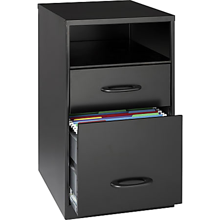 Lorell® SOHO 18"D Vertical 2-Drawer Organizer File Cabinet With Shelf, Black