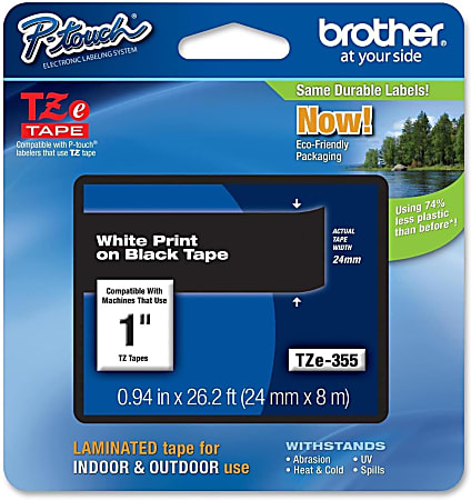 Brother® TZE-355 Label Tape, 1&quot; x 26 1/4&#x27;,