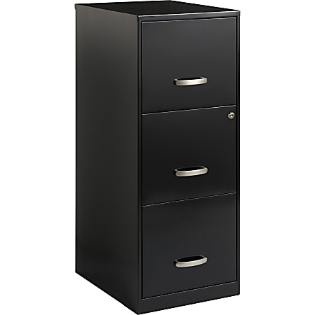 Lorell® SOHO 18"D Vertical 3-Drawer File Cabinet, Black