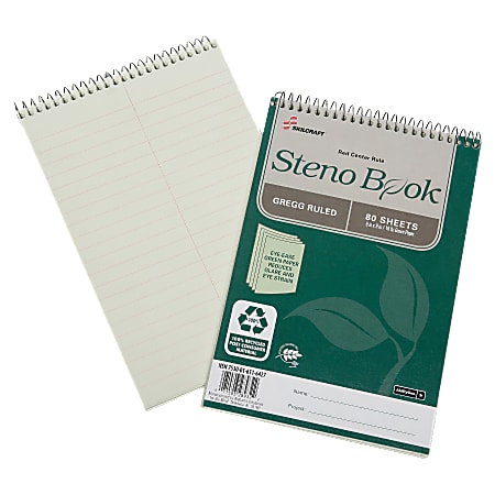 SKILCRAFT® Steno Notebooks, 6" x 9", Legal/Wide Ruled,