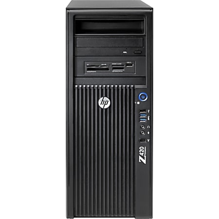 HP Z420 Workstation - 1 x Intel Xeon E5-1620 v2 Quad-core (4 Core) 3.70 GHz - 16 GB DDR3 SDRAM - 1 TB HDD - Windows 7 Professional 64-bit (English) upgradable to Windows 8.1 Pro - Convertible Mini-tower