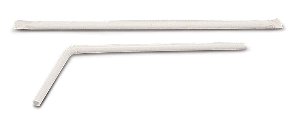 Medline Flexible Drinking Straws, 7 3/4", White, 400 Straws Per Box, Pack Of 4 Boxes