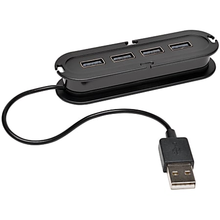 Tripp Lite by Eaton 4-Port USB 2.0 Hi-Speed Ultra-Mini Hub w/ Cable Compact Mobile - USB - 4 USB Port(s) - 4 USB 2.0 Port(s)