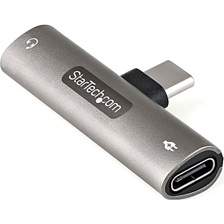 StarTech.com USB C Audio & Charge Adapter, USB-C Audio Adapter with 3.5mm Headset Jack and USB Type-C PD Charging, For USB-C Phone/Tablet - USB C audio and charge adapter w/ 3.5mm TRRS audio and 60W USB-C power delivery 3.0 pass-through