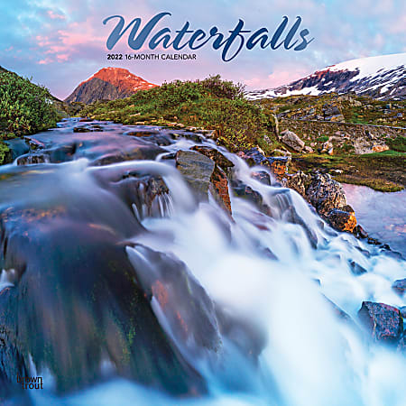 Brown Trout Monthly Inspirational Wall Calendar, 12" x 12", Waterfalls, January To December 2022