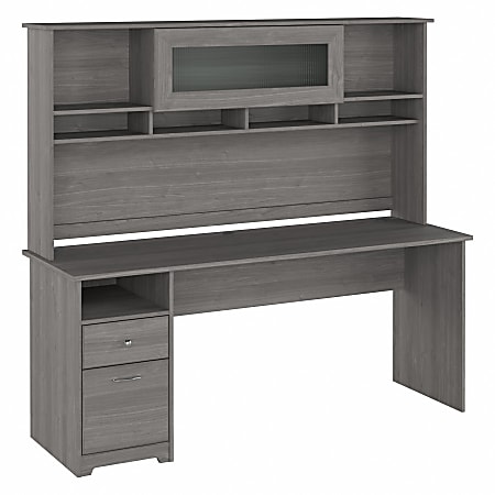 Bush Furniture Cabot 72 W Computer Desk With Hutch Modern Gray Standard ...