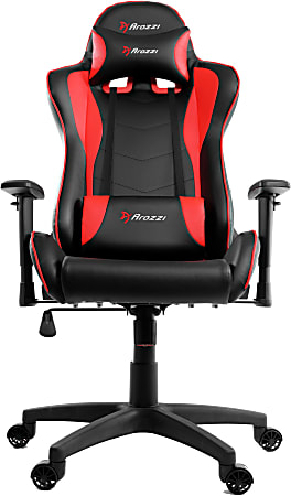 Arozzi Forte Ergonomic Faux Leather High Back Gaming Chair Black Red