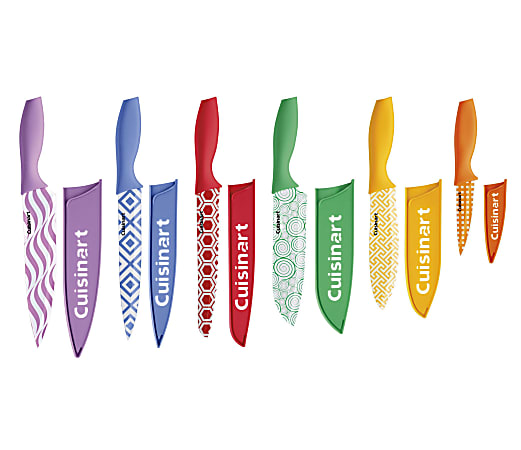 Cuisinart Printed 12-Piece Knife Set With Blade Guards, Assorted Colors