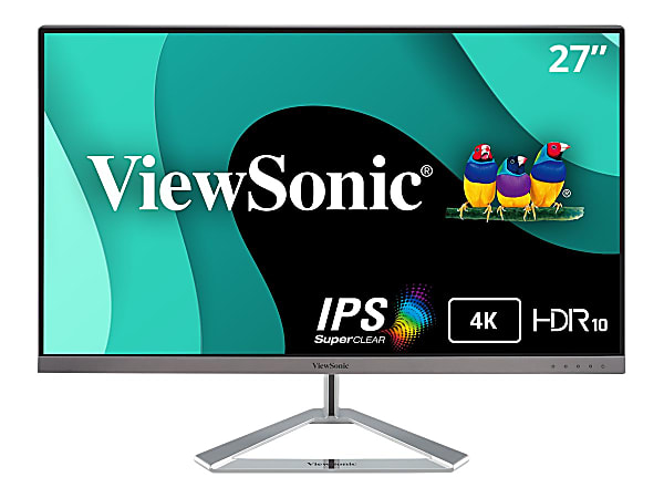 ViewSonic VX2776-4K-MHD - LED monitor - 27" - 3840 x 2160 4K @ 75 Hz - IPS - 350 cd/m² - 1300:1 - HDR10 - 4 ms - 2xHDMI, DisplayPort - speakers