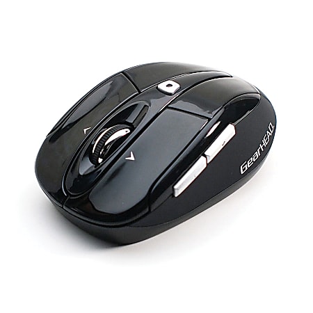 Gear Head Wireless Optical Tilt-Wheel Mouse, Black