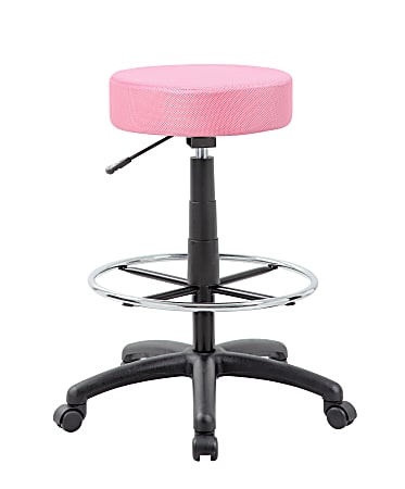 Boss Office Products DOT Mesh Stool, Pink/Black