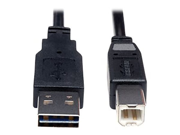 Eaton Tripp Lite Series Universal Reversible USB 2.0 Cable (Reversible A to B M/M), 3 ft. (0.91 m) - USB cable - USB Type B (M) to USB (M) - USB 2.0 - 3 ft - molded - black
